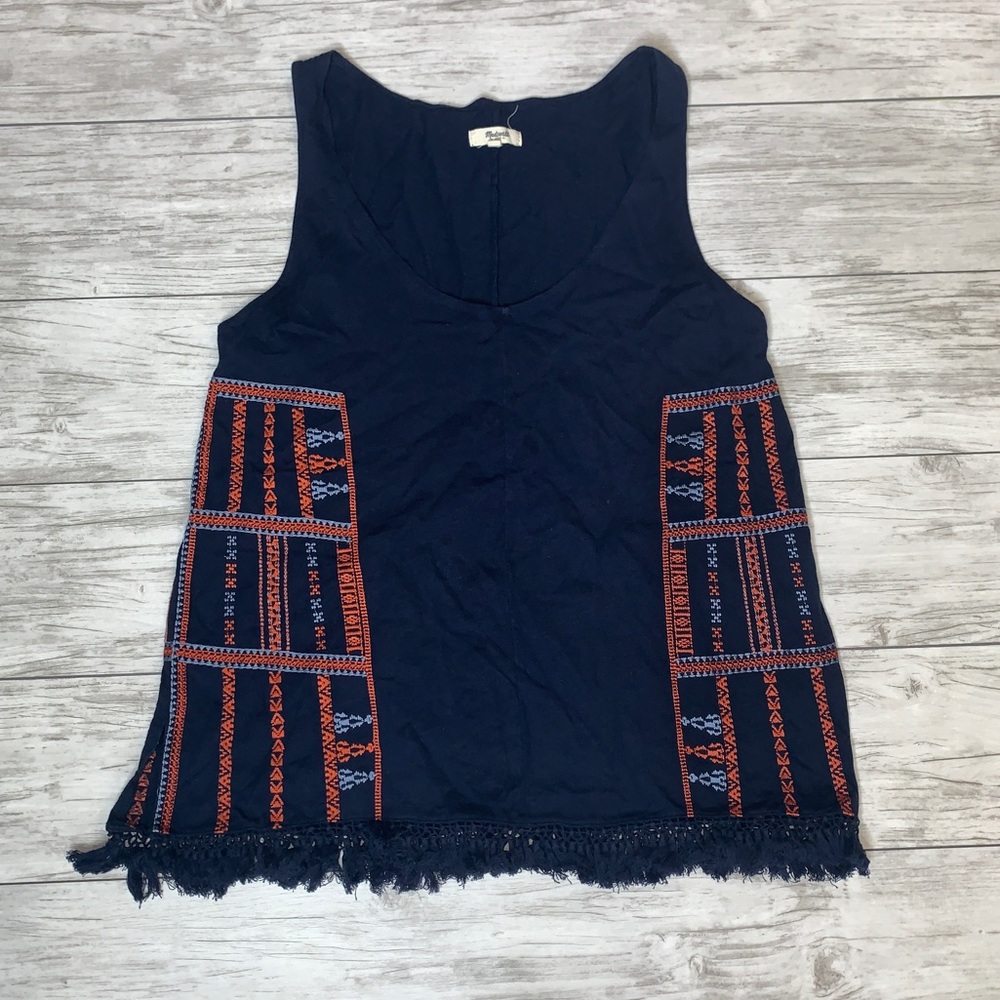 Madewell Blue Sleeveless Top Size Medium